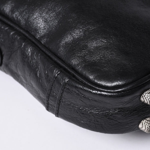 BALENCIAGA Luka Gour XS Shoulder Bag 719065 Black Lambskin Silver Hardware Good Condition Used 4b000797
