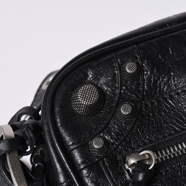 BALENCIAGA Luka Gour XS Shoulder Bag 719065 Black Lambskin Silver Hardware Good Condition Used 4b000797