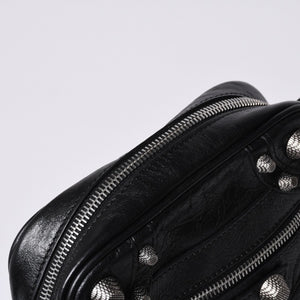 BALENCIAGA Luka Gour XS Shoulder Bag 719065 Black Lambskin Silver Hardware Good Condition Used 4b000797