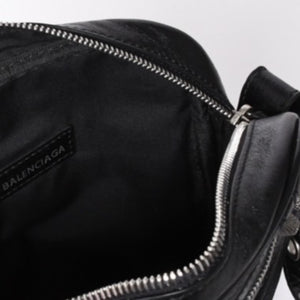 BALENCIAGA Luka Gour XS Shoulder Bag 719065 Black Lambskin Silver Hardware Good Condition Used 4b000797
