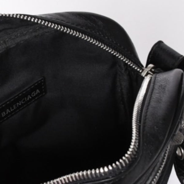 BALENCIAGA Luka Gour XS Shoulder Bag 719065 Black Lambskin Silver Hardware Good Condition Used 4b000797