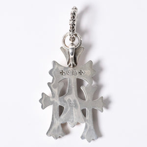 新品同様 CHROME HEARTS クロムハーツ トリプルクロス 3CH CRSラージ 3CH クロス シルバーペンダントトップ シルバー 925 142.7g 中古 4a001294