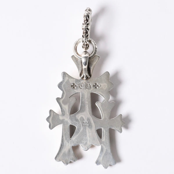 新品同様 CHROME HEARTS クロムハーツ トリプルクロス 3CH CRSラージ 3CH クロス シルバーペンダントトップ シルバー 925 142.7g 中古 4a001294