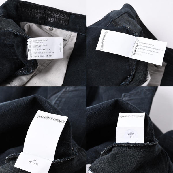 Very Good Condition CHROME HEARTS Double Knee Pants Size 40 Cemetery Cross Patch 19 Patch Cross Ball Black Purple Used 4a001329