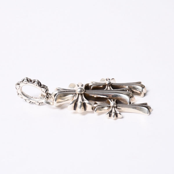 新品同様 CHROME HEARTS クロムハーツ トリプルクロス 3CH CRSラージ 3CH クロス シルバーペンダントトップ シルバー 925 142.7g 中古 4a001294