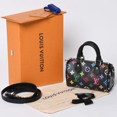 New and unused LOUIS VUITTON Nano Speedy Takashi Murakami Multicolor Black 2WAY Bag M13406 PVC Leather Used 4a001223