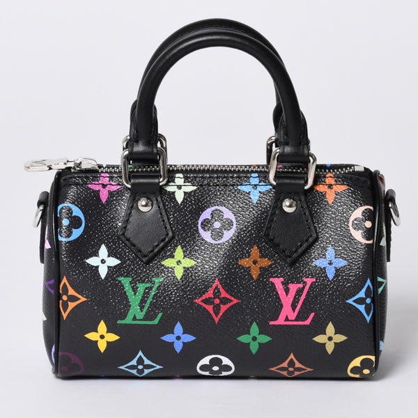 New and unused LOUIS VUITTON Nano Speedy Takashi Murakami Multicolor Black 2WAY Bag M13406 PVC Leather Used 4a001223