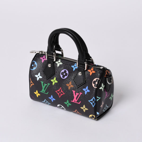 New and unused LOUIS VUITTON Nano Speedy Takashi Murakami Multicolor Black 2WAY Bag M13406 PVC Leather Used 4a001223