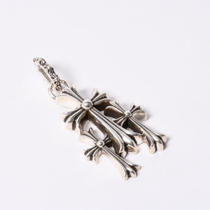 新品同様 CHROME HEARTS クロムハーツ トリプルクロス 3CH CRSラージ 3CH クロス シルバーペンダントトップ シルバー 925 142.7g 中古 4a001294