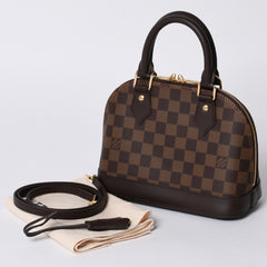 LOUIS VUITTON Alma BB 2WAY Handbag N41221 Damier Ebene Brown Shoulder PVC Leather Good Condition Used 4b008625