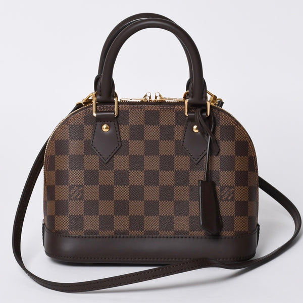 LOUIS VUITTON Alma BB 2WAY Handbag N41221 Damier Ebene Brown Shoulder PVC Leather Good Condition Used 4b008625