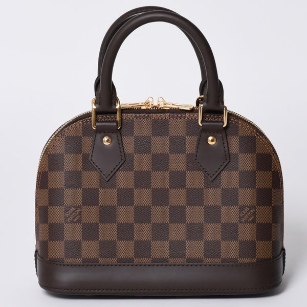 LOUIS VUITTON Alma BB 2WAY Handbag N41221 Damier Ebene Brown Shoulder PVC Leather Good Condition Used 4b008625