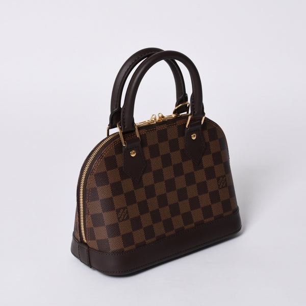 LOUIS VUITTON Alma BB 2WAY Handbag N41221 Damier Ebene Brown Shoulder PVC Leather Good Condition Used 4b008625