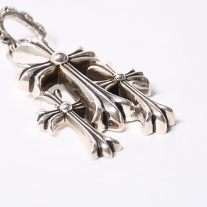 新品同様 CHROME HEARTS クロムハーツ トリプルクロス 3CH CRSラージ 3CH クロス シルバーペンダントトップ シルバー 925 142.7g 中古 4a001294