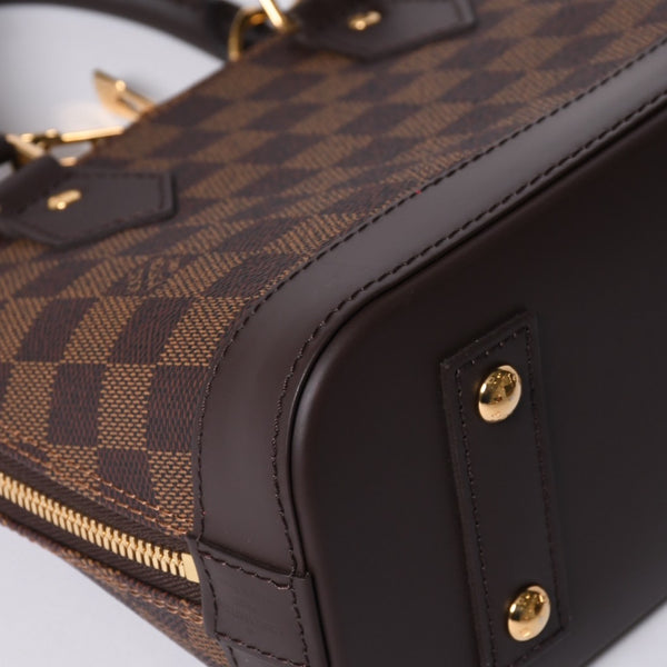 LOUIS VUITTON Alma BB 2WAY Handbag N41221 Damier Ebene Brown Shoulder PVC Leather Good Condition Used 4b008625