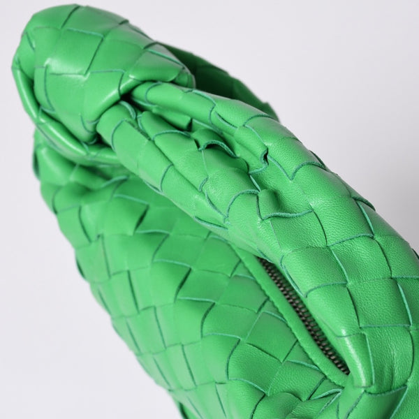 Very good condition BOTTEGAVENETA MINI JODIE Handbag 651876 Intrecciato Green Used 4a001217