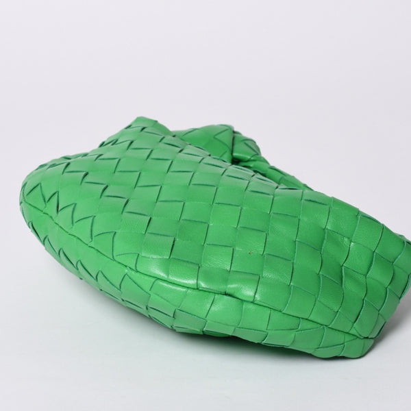 Very good condition BOTTEGAVENETA MINI JODIE Handbag 651876 Intrecciato Green Used 4a001217