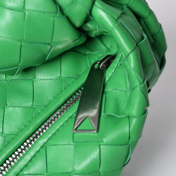 Very good condition BOTTEGAVENETA MINI JODIE Handbag 651876 Intrecciato Green Used 4a001217