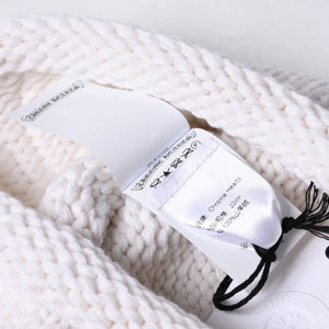 New and unused CHROME HEARTS Cashmere Beads Cross Patch Beanie Knit Cap ONE SIZE 22cm White Used 4a000685