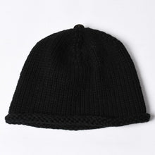画像をギャラリービューアに読み込む, 極美品 CHROME HEARTS クロムハーツ クロスパッチ ニットキャップ ビーニー カシミヤ レザー シルバー925 ブラック 中古 4a000684