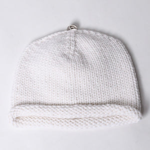 New and unused CHROME HEARTS Cashmere Beads Cross Patch Beanie Knit Cap ONE SIZE 22cm White Used 4a000685