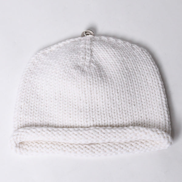 New and unused CHROME HEARTS Cashmere Beads Cross Patch Beanie Knit Cap ONE SIZE 22cm White Used 4a000685
