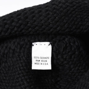 Very Good Condition CHROME HEARTS Cross Patch Knit Cap Beanie Cashmere Leather Silver 925 Black Used 4a000684