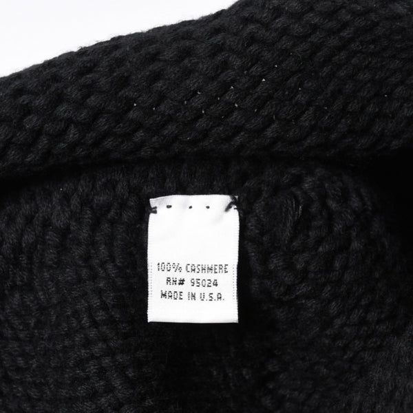 Very Good Condition CHROME HEARTS Cross Patch Knit Cap Beanie Cashmere Leather Silver 925 Black Used 4a000684