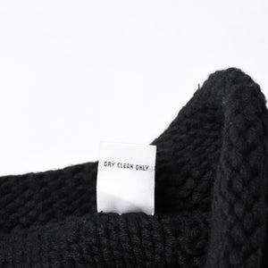 Very Good Condition CHROME HEARTS Cross Patch Knit Cap Beanie Cashmere Leather Silver 925 Black Used 4a000684