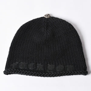 CHROME HEARTS Chrome Hearts Beanie Knit Hat Cross Ball FUCK YOU Black Cashmere Silver 925 Good Condition Used 4a000948