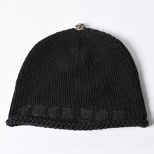 画像をギャラリービューアに読み込む, CHROME HEARTS クロムハーツ ビーニー ニット帽 クロスボール FUCK YOU ブラック カシミヤ シルバー925 美品 中古 4a000948