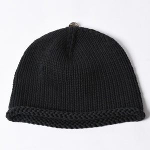 CHROME HEARTS Chrome Hearts Beanie Knit Hat Cross Ball FUCK YOU Black Cashmere Silver 925 Good Condition Used 4a000948