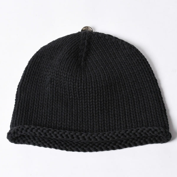 CHROME HEARTS Chrome Hearts Beanie Knit Hat Cross Ball FUCK YOU Black Cashmere Silver 925 Good Condition Used 4a000948