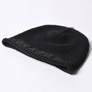 CHROME HEARTS Chrome Hearts Beanie Knit Hat Cross Ball FUCK YOU Black Cashmere Silver 925 Good Condition Used 4a000948