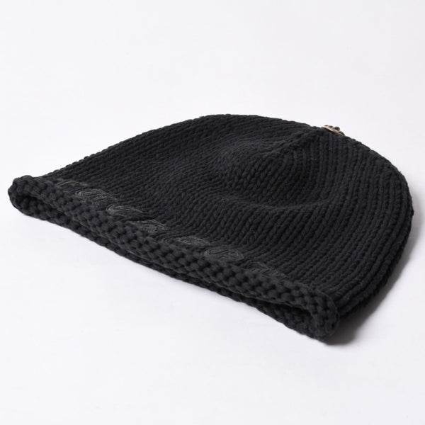 CHROME HEARTS Chrome Hearts Beanie Knit Hat Cross Ball FUCK YOU Black Cashmere Silver 925 Good Condition Used 4a000948