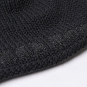 CHROME HEARTS Chrome Hearts Beanie Knit Hat Cross Ball FUCK YOU Black Cashmere Silver 925 Good Condition Used 4a000948