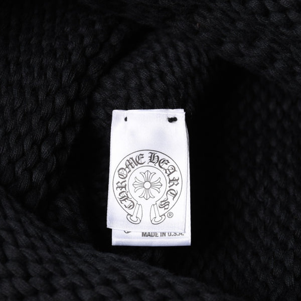CHROME HEARTS Chrome Hearts Beanie Knit Hat Cross Ball FUCK YOU Black Cashmere Silver 925 Good Condition Used 4a000948