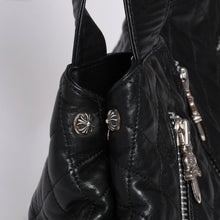 画像をギャラリービューアに読み込む, 極美品 CHROME HEARTS クロムハーツ JJ DEAN LRG JJディーン ラージ トートバッグ キルティング レザー シルバー925 中古 4a000478