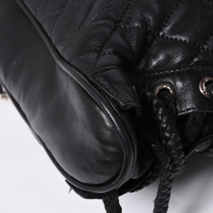 Very Good Condition CHROME HEARTS JJ DEAN LRG JJ Dean Large Tote Bag Quilted Leather Silver 925 Used 4a000478