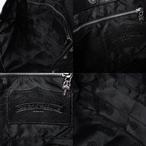 Very Good Condition CHROME HEARTS JJ DEAN LRG JJ Dean Large Tote Bag Quilted Leather Silver 925 Used 4a000478