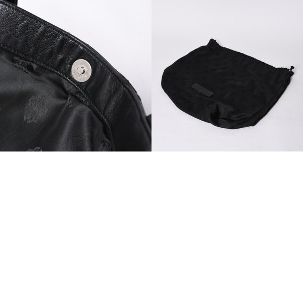 Very Good Condition CHROME HEARTS JJ DEAN LRG JJ Dean Large Tote Bag Quilted Leather Silver 925 Used 4a000478
