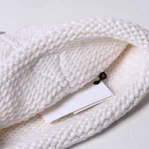 New and unused CHROME HEARTS Cashmere Beads Cross Patch Beanie Knit Cap ONE SIZE 22cm White Used 4a000685