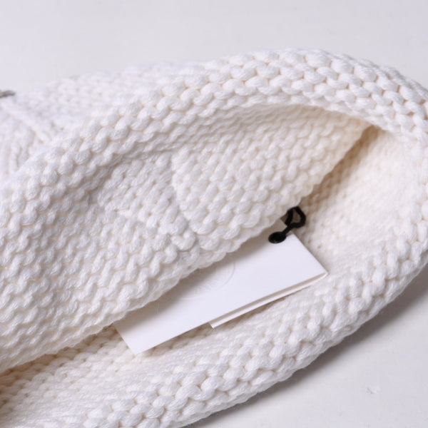 New and unused CHROME HEARTS Cashmere Beads Cross Patch Beanie Knit Cap ONE SIZE 22cm White Used 4a000685