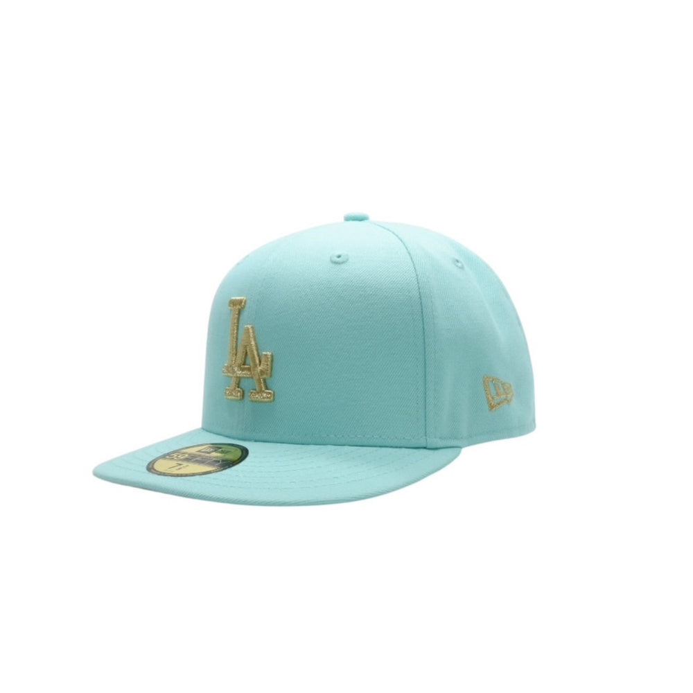 新品未使用 NEWERA ニューエラ LOS ANGELES DODGERS 59FIFTY CO 1959 WS IINT GLD ライトブルー 7 3/8サイズ ロサンゼルスドジャース 中古 4a001307