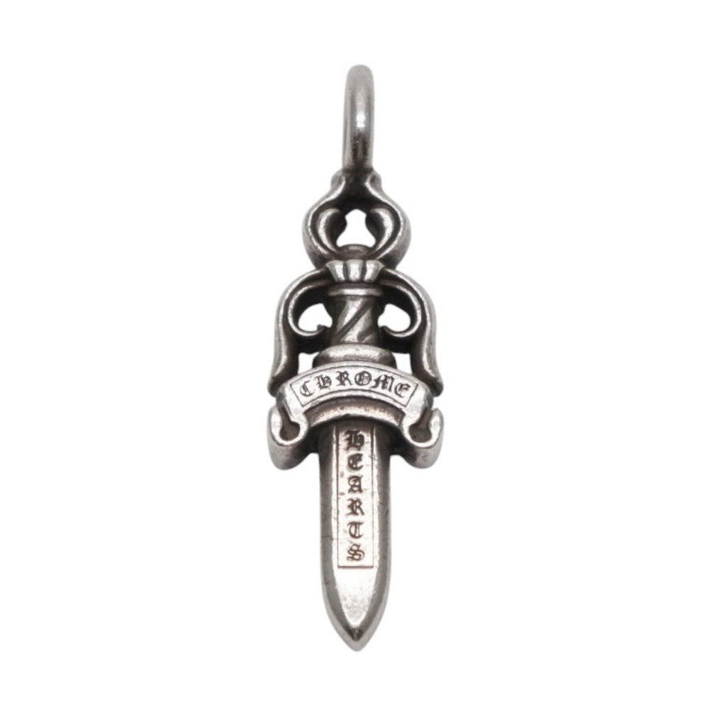 CHROME HEARTS クロムハーツ ダブルダガー ペンダント シルバーネックレストップ シルバー925 21.5g 美品 中古 4a001487