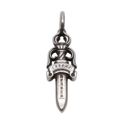 CHROME HEARTS クロムハーツ ダブルダガー ペンダント シルバーネックレストップ シルバー925 21.5g 美品 中古 4a001487