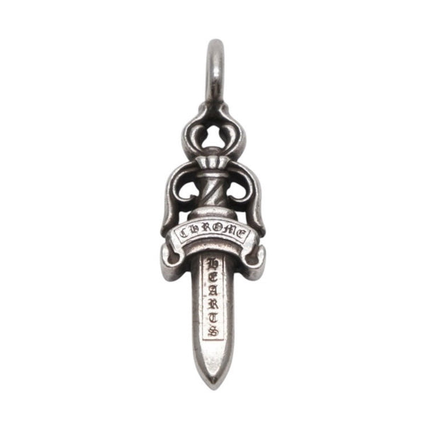 CHROME HEARTS クロムハーツ ダブルダガー ペンダント シルバーネックレストップ シルバー925 21.5g 美品 中古 4a001487