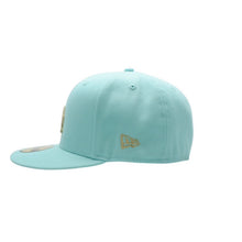 画像をギャラリービューアに読み込む, 新品未使用 NEWERA ニューエラ LOS ANGELES DODGERS 59FIFTY CO 1959 WS IINT GLD ライトブルー 7 3/8サイズ ロサンゼルスドジャース 中古 4a001307