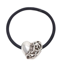 画像をギャラリービューアに読み込む, CHROME HEARTS クロムハーツ SMALL HEART HAIRBAND スモール ハートヘアバンド ヘアゴム 重量約14.18g シルバー925 美品 中古 4a001488