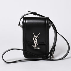 Saint Laurent Shoulder Bag Mini Crossbody Phone Pouch Black BRS7539630523 Good Condition Used 4a000161